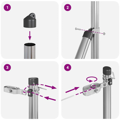 Zaunpfosten 26 pcs Grau 3,2 x 3,2 x 170 cm
