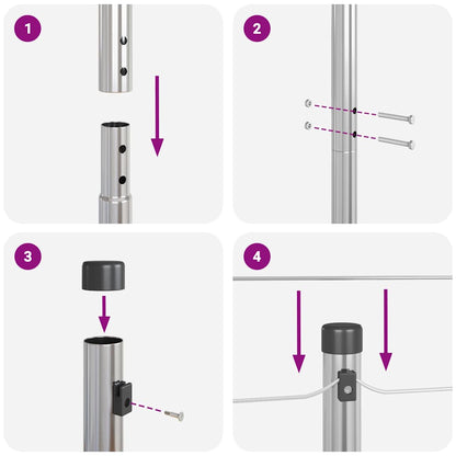 Zaunpfosten 26 pcs Grau 3,2 x 3,2 x 200 cm