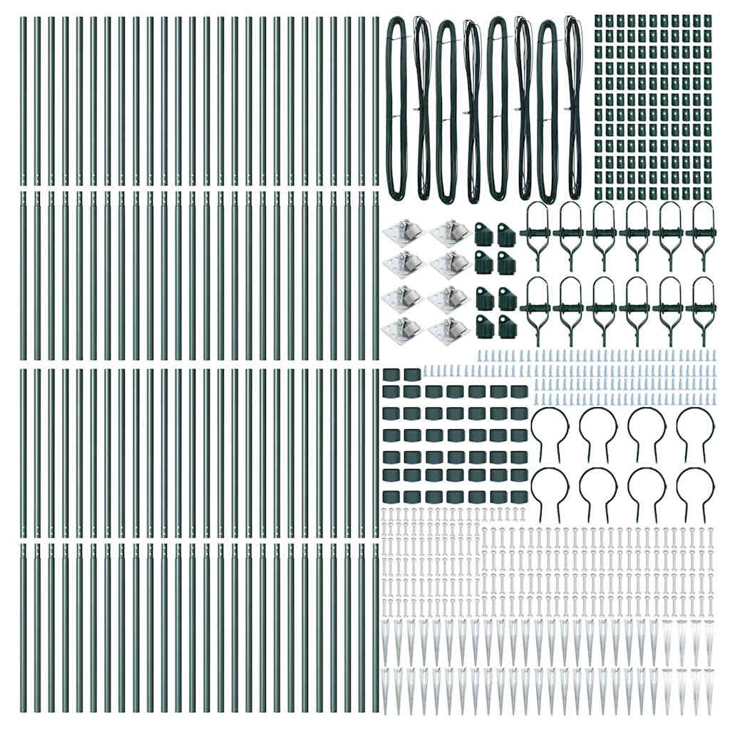 Zaunpfosten 52 pcs Grau 3,2 x 3,2 x 215 cm