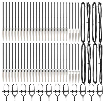 Zaunpfosten 52 pcs Grau 3,2 x 3,2 x 145 cm