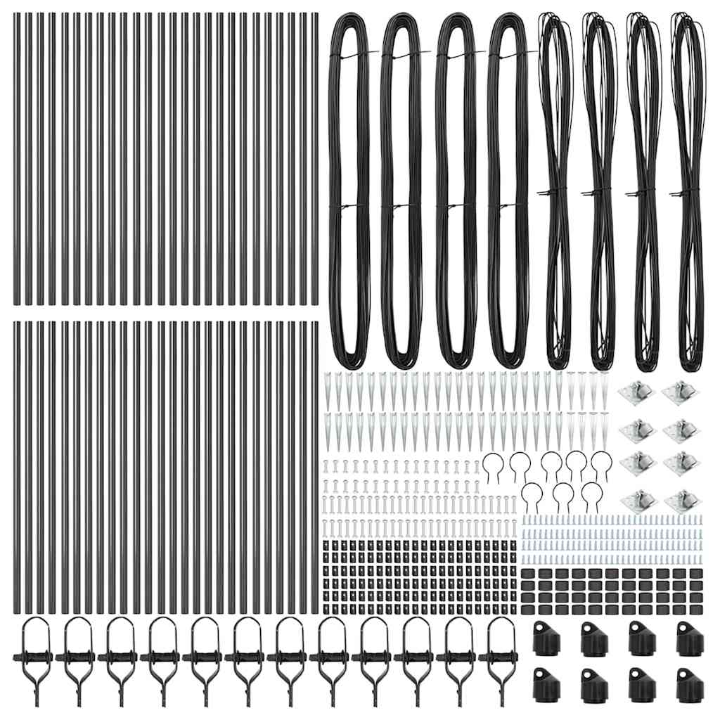 Zaunpfosten 52 pcs Grau 3,2 x 3,2 x 165 cm