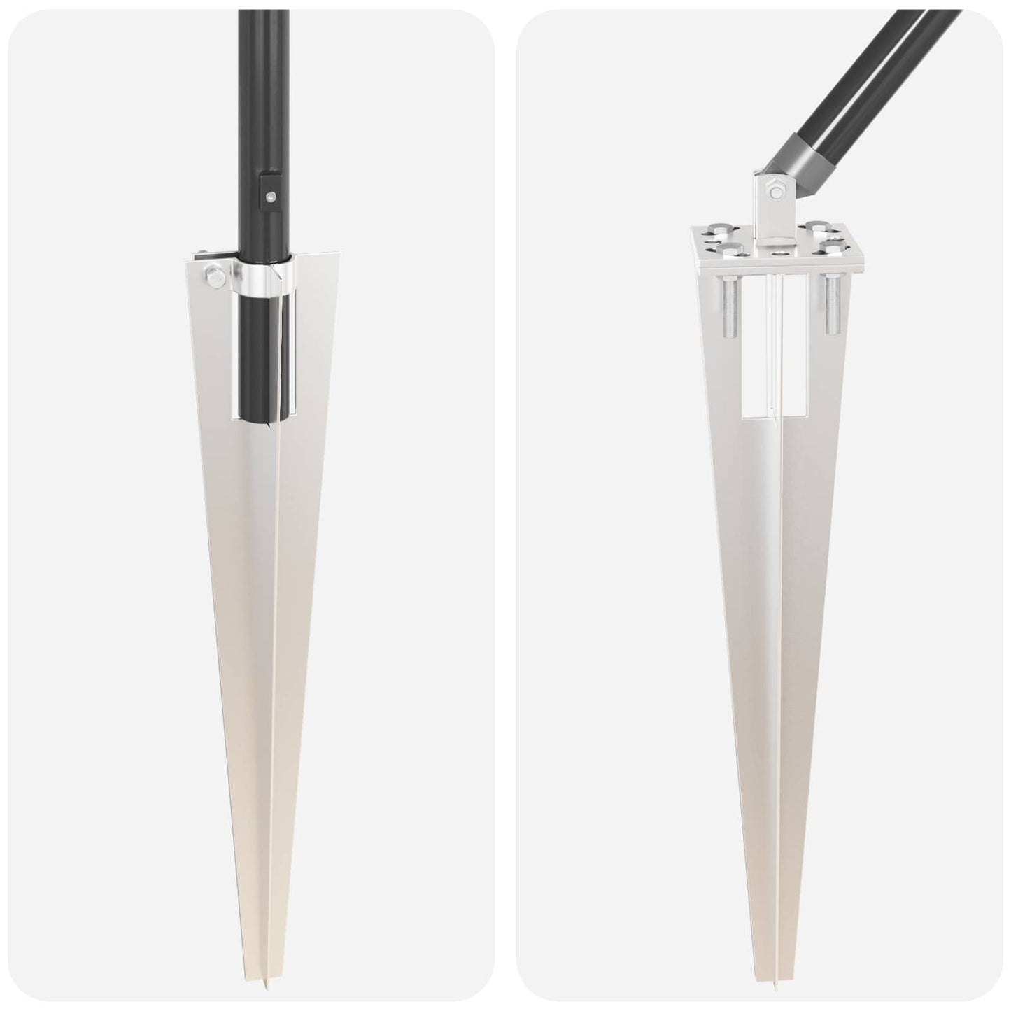 Zaunpfosten 26 pcs Grau 3,2 x 3,2 x 185 cm