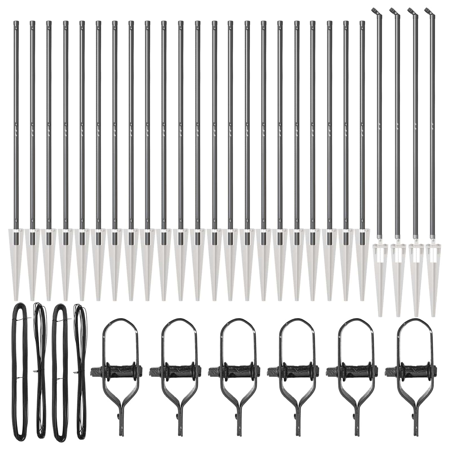 Zaunpfosten 26 pcs Grau 3,2 x 3,2 x 185 cm