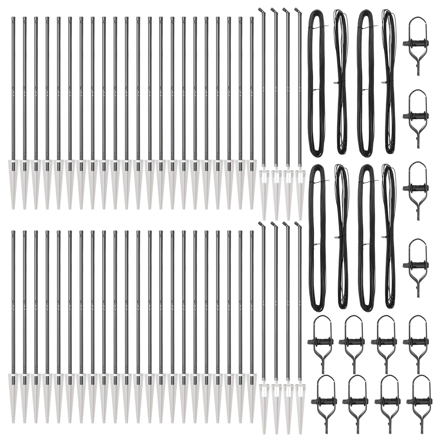 Zaunpfosten 52 pcs Grau 3,2 x 3,2 x 185 cm