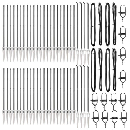 Zaunpfosten 52 pcs Grau 3,2 x 3,2 x 185 cm