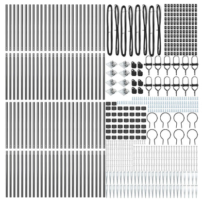 Zaunpfosten 52 pcs Grau 3,2 x 3,2 x 185 cm