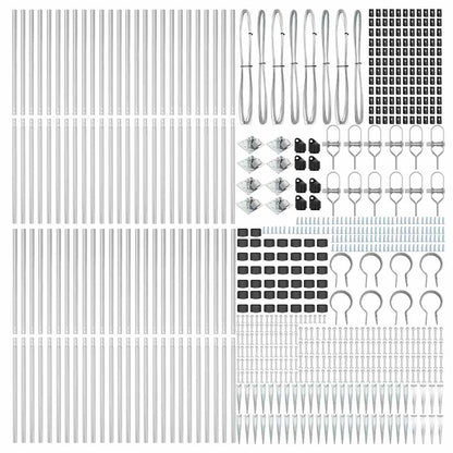Zaunpfosten 52 pcs Grau 3,2 x 3,2 x 165 cm