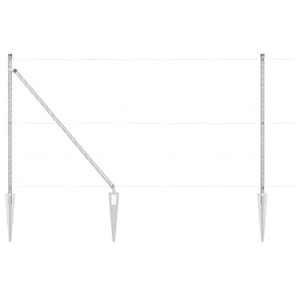 Zaunpfosten 52 pcs Grau 3,2 x 3,2 x 205 cm