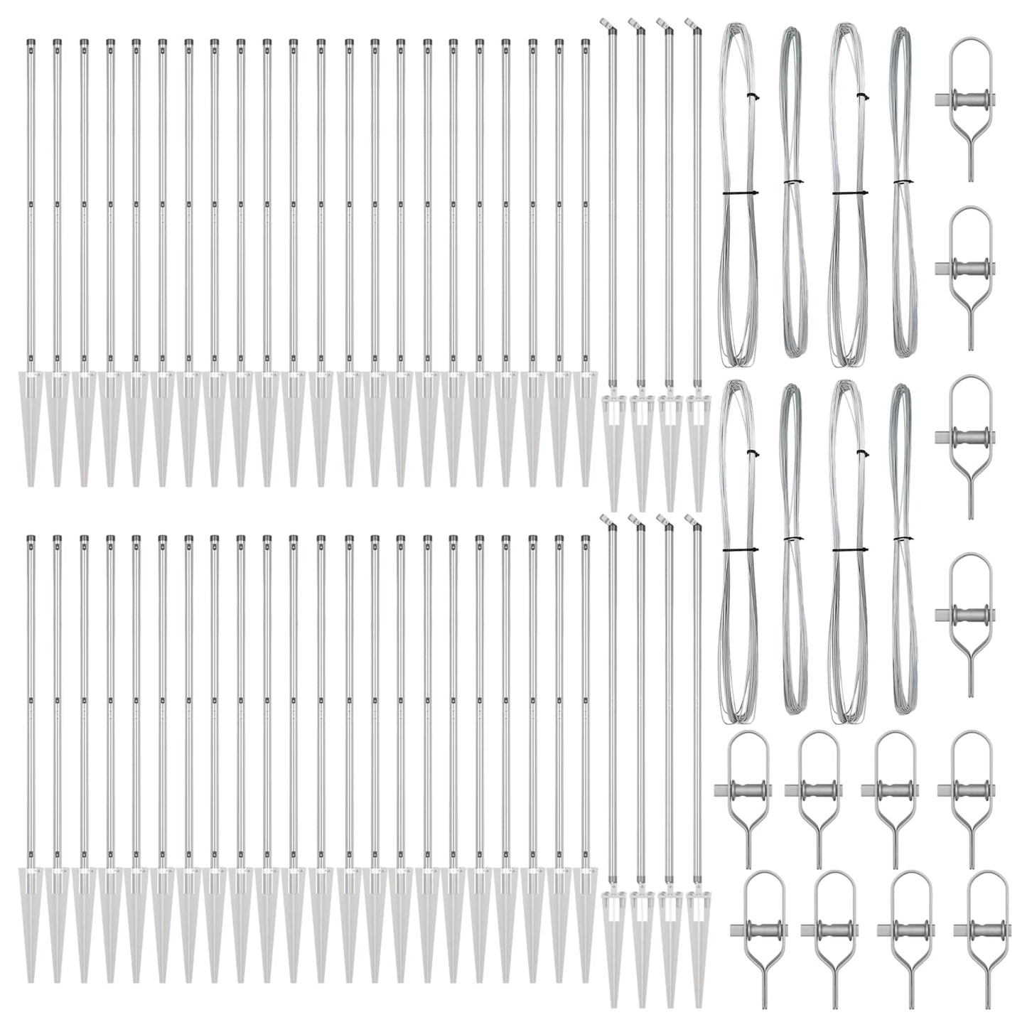 Zaunpfosten 52 pcs Grau 3,2 x 3,2 x 205 cm