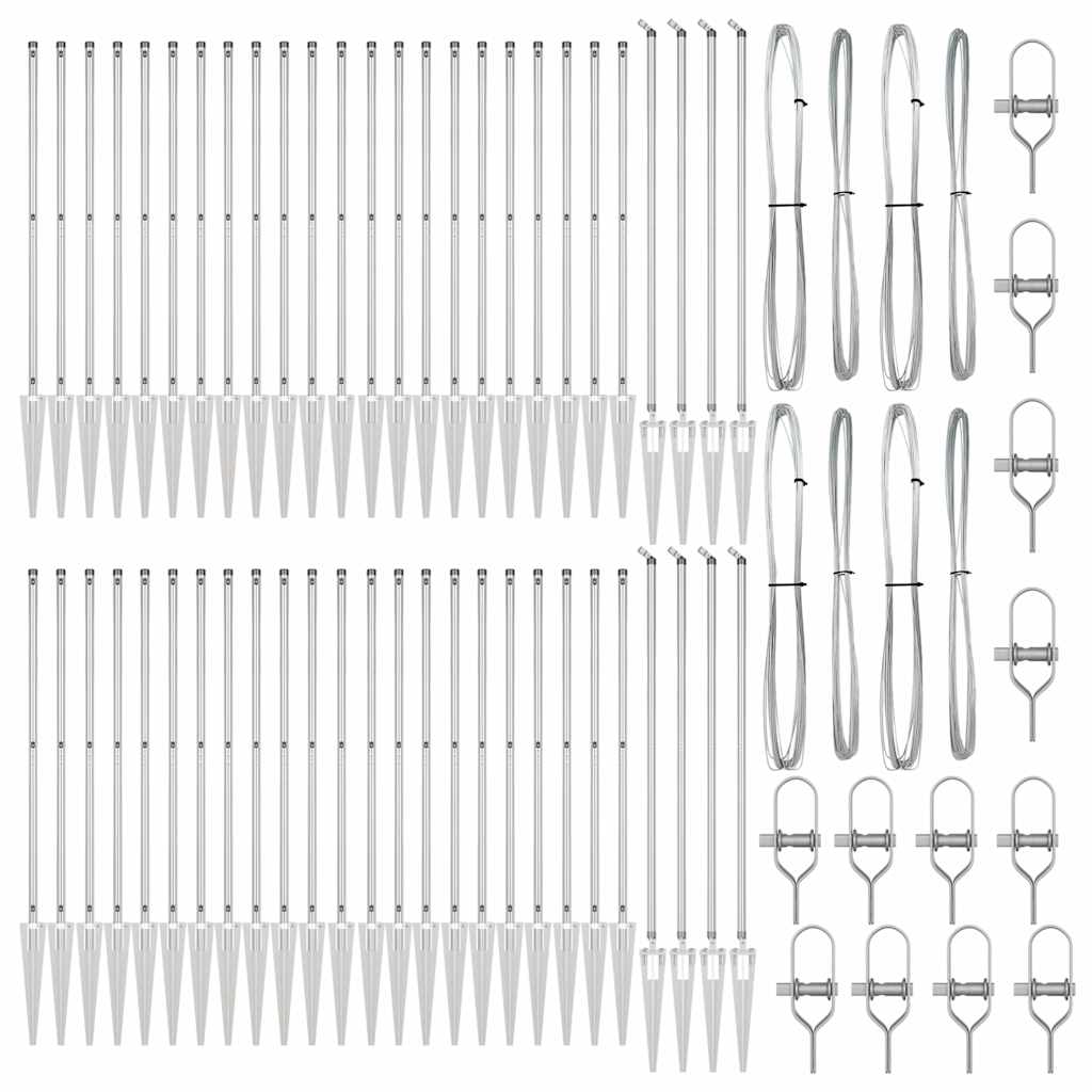 Zaunpfosten 52 pcs Grau 3,2 x 3,2 x 215 cm