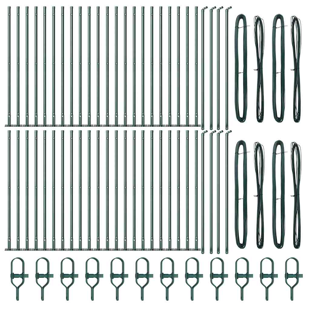 Zaunpfosten 52 pcs Grau 3,2 x 3,2 x 70 cm