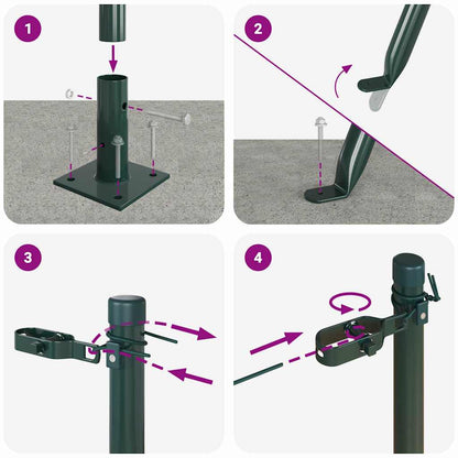 Zaunpfosten 52 pcs Grau 3,2 x 3,2 x 160 cm
