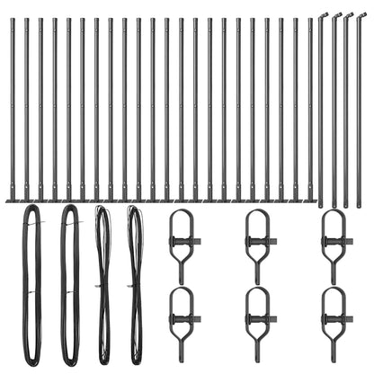 Zaunpfosten 26 pcs Grau 3,2 x 3,2 x 50 cm