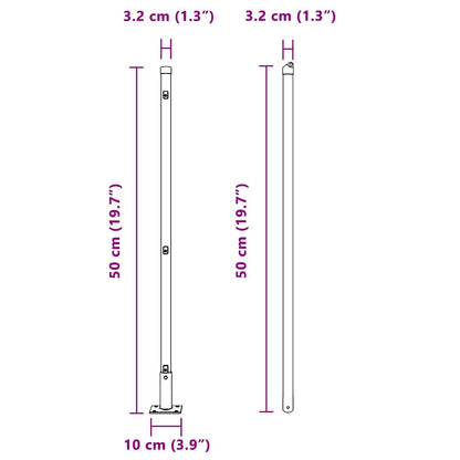 Zaunpfosten 26 pcs Grau 3,2 x 3,2 x 50 cm