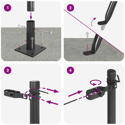 Zaunpfosten 52 pcs Grau 3,2 x 3,2 x 90 cm
