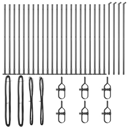 Zaunpfosten 26 pcs Grau 3,2 x 3,2 x 130 cm