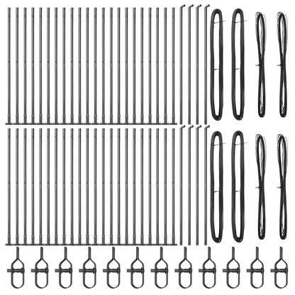 Zaunpfosten 52 pcs Grau 3,2 x 3,2 x 130 cm