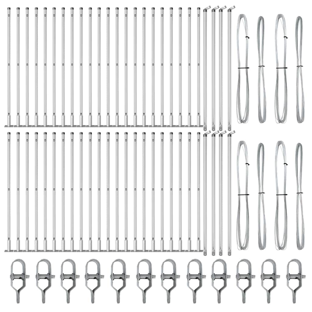 Zaunpfosten 52 pcs Grau 3,2 x 3,2 x 50 cm