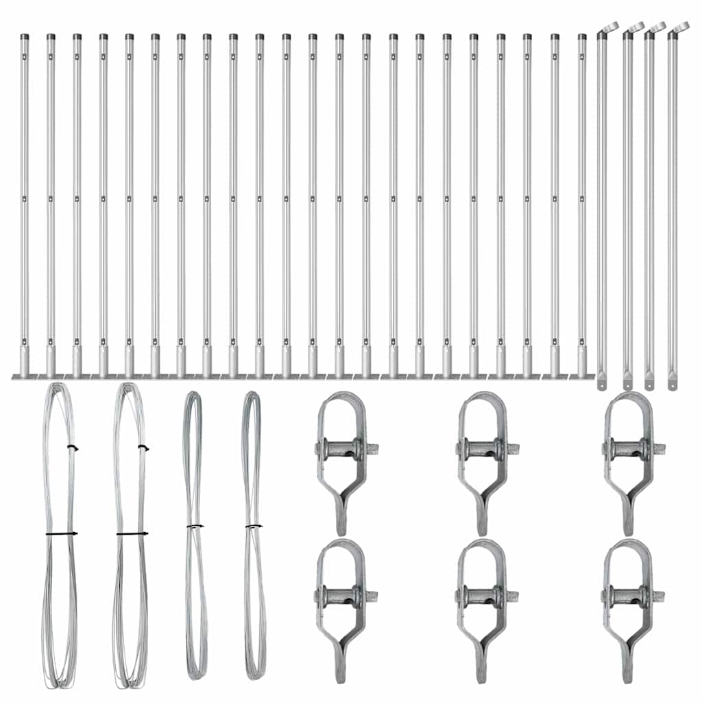 Zaunpfosten 26 pcs Grau 3,2 x 3,2 x 110 cm