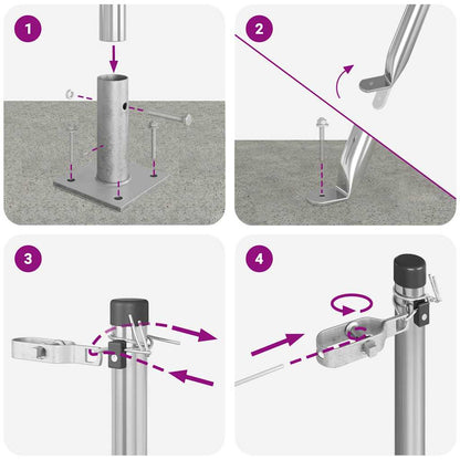 Zaunpfosten 26 pcs Grau 3,2 x 3,2 x 130 cm