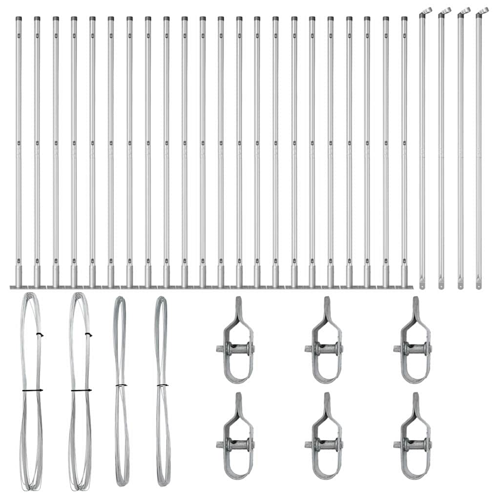 Zaunpfosten 26 pcs Grau 3,2 x 3,2 x 160 cm