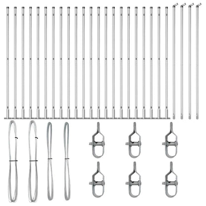 Zaunpfosten 26 pcs Grau 3,2 x 3,2 x 160 cm