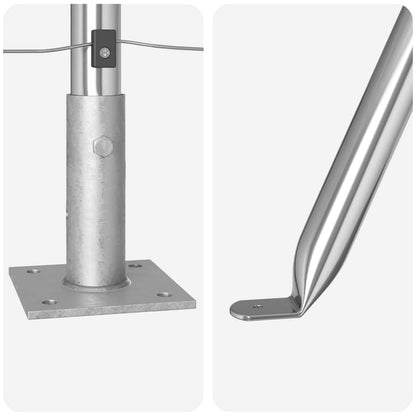 Zaunpfosten 52 pcs Grau 3,2 x 3,2 x 160 cm