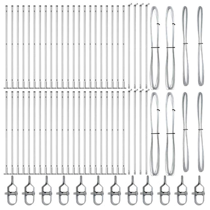 Zaunpfosten 52 pcs Grau 3,2 x 3,2 x 160 cm