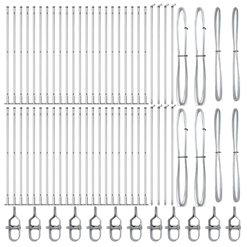 Zaunpfosten 52 pcs Grau 3,2 x 3,2 x 88,5 cm