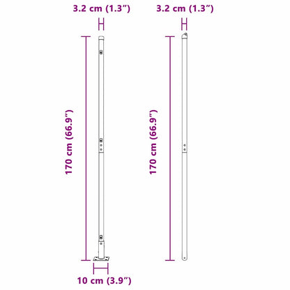 Zaunpfosten 52 pcs Grau 3,2 x 3,2 x 88,5 cm
