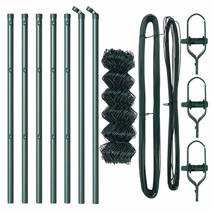 Zaunpfosten Grün 10 x 0,4 m (40 x 40 mm Maschen) Stahl und PVC