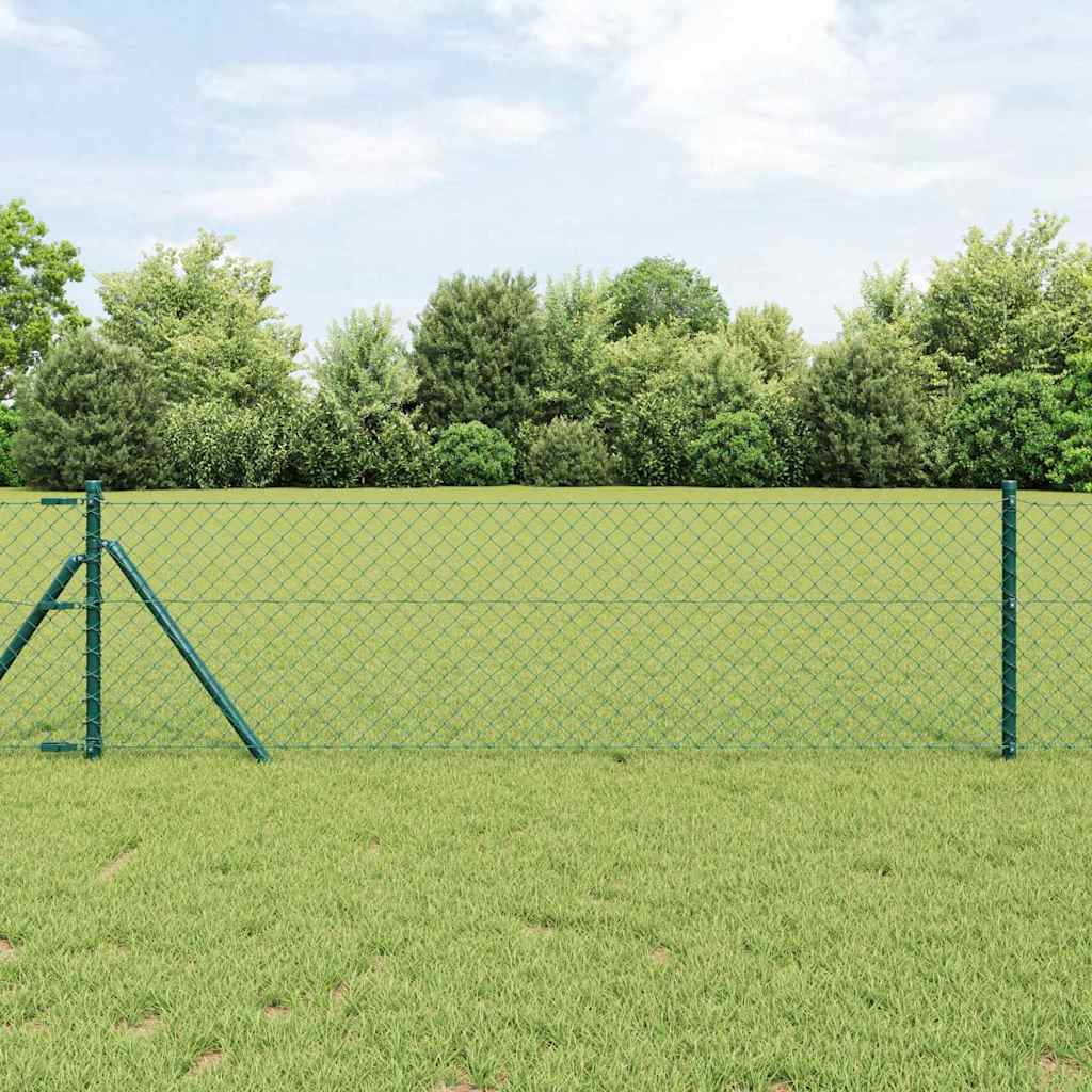 vidaXL Zaunpfosten Grün 10 x 0,8 m (40 x 40 mm Gitter) Stahl und PVC