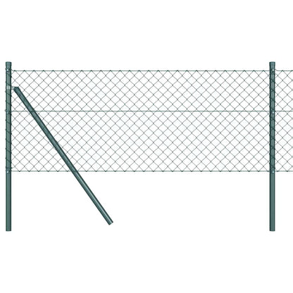 vidaXL Zaunpfosten Grün 10 x 0,8 m (40 x 40 mm Gitter) Stahl und PVC