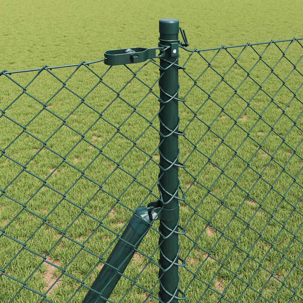 vidaXL Zaunpfosten Grün 10 x 1 m (40 x 40 mm Maschen) Stahl und PVC