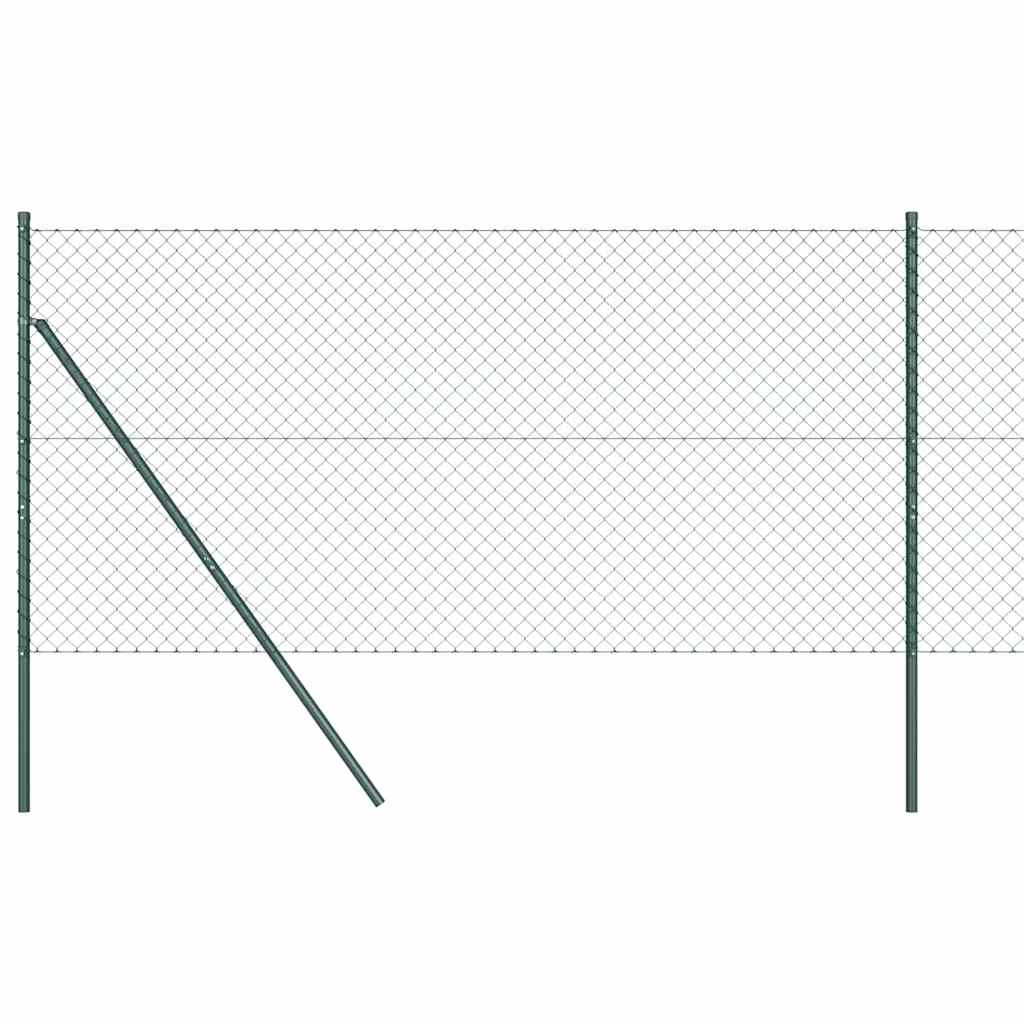 vidaXL Zaunpfosten Grün 10 x 1 m (40 x 40 mm Maschen) Stahl und PVC