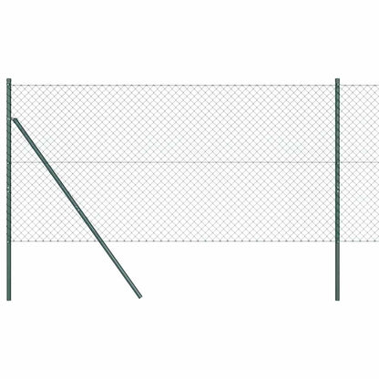 vidaXL Zaunpfosten Grün 10 x 1 m (40 x 40 mm Maschen) Stahl und PVC