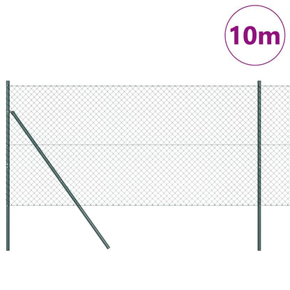 vidaXL Zaunpfosten Grün 10 x 1 m (40 x 40 mm Maschen) Stahl und PVC