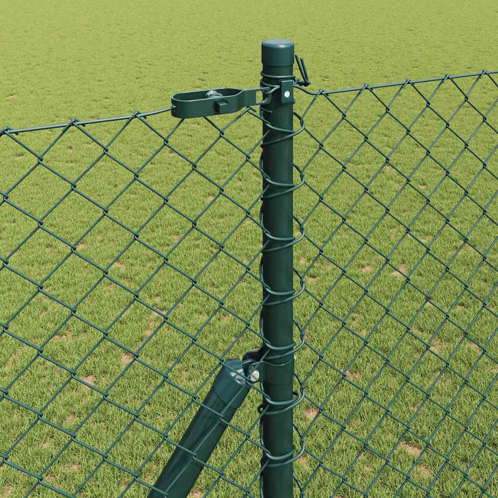 vidaXL Zaunpfosten Grün 10 x 1,6 m (40 x 40 mm Maschen) Stahl und PVC