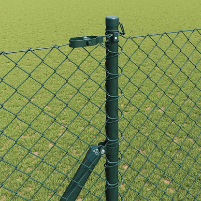 vidaXL Zaunpfosten Grün 10 x 1,6 m (40 x 40 mm Maschen) Stahl und PVC