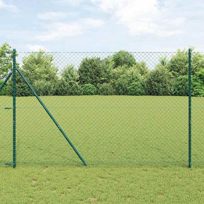 vidaXL Zaunpfosten Grün 10 x 1,6 m (40 x 40 mm Maschen) Stahl und PVC