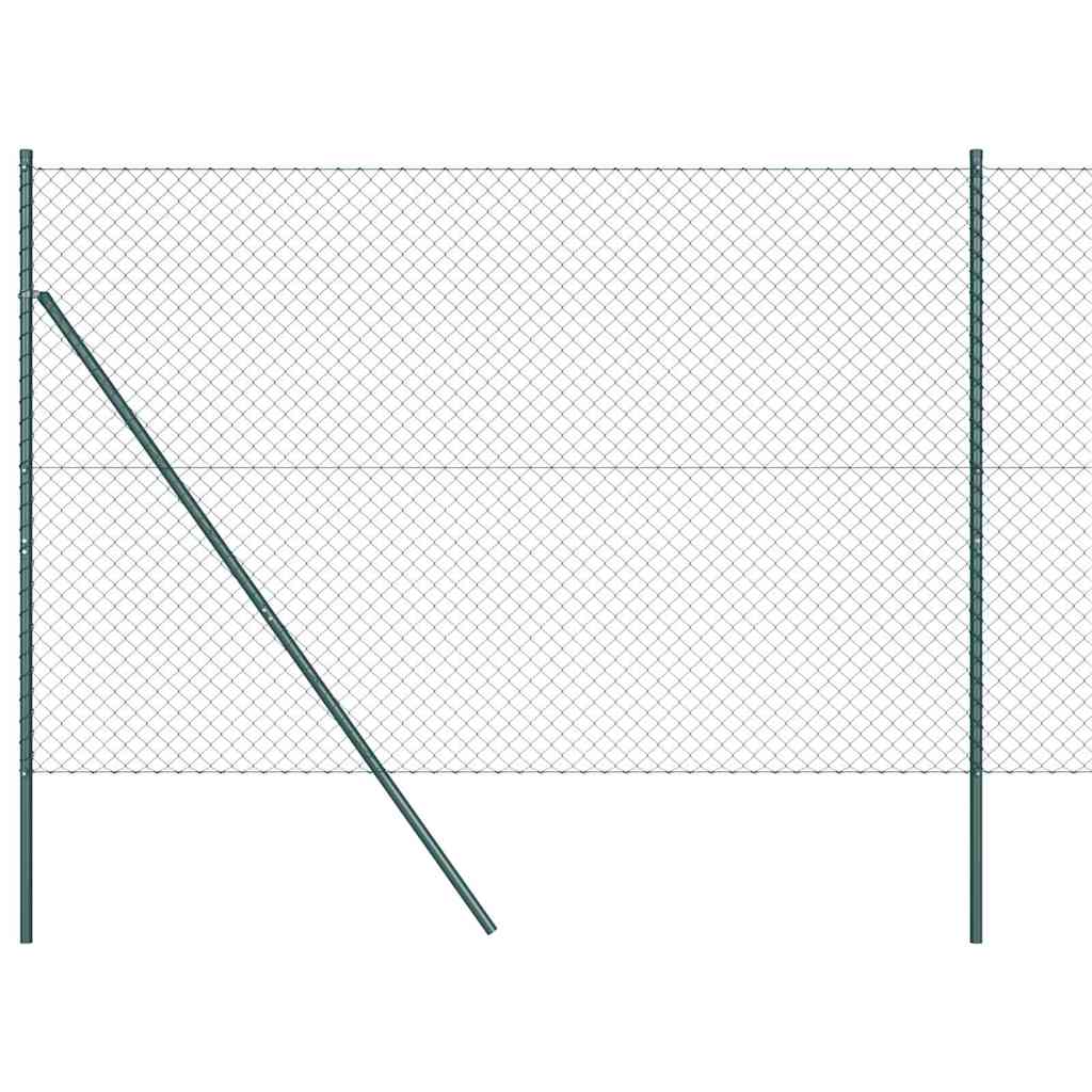vidaXL Zaunpfosten Grün 10 x 1,6 m (40 x 40 mm Maschen) Stahl und PVC