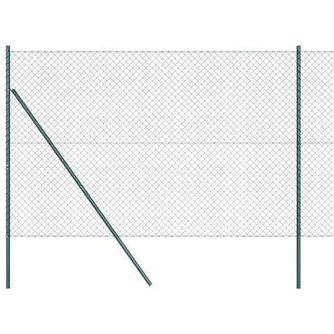 vidaXL Zaunpfosten Grün 10 x 1,6 m (40 x 40 mm Maschen) Stahl und PVC