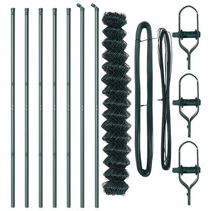 vidaXL Zaunpfosten Grün 10 x 1,6 m (40 x 40 mm Maschen) Stahl und PVC