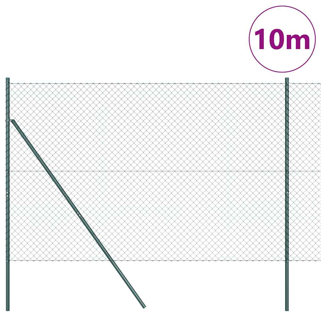 vidaXL Zaunpfosten Grün 10 x 1,6 m (40 x 40 mm Maschen) Stahl und PVC
