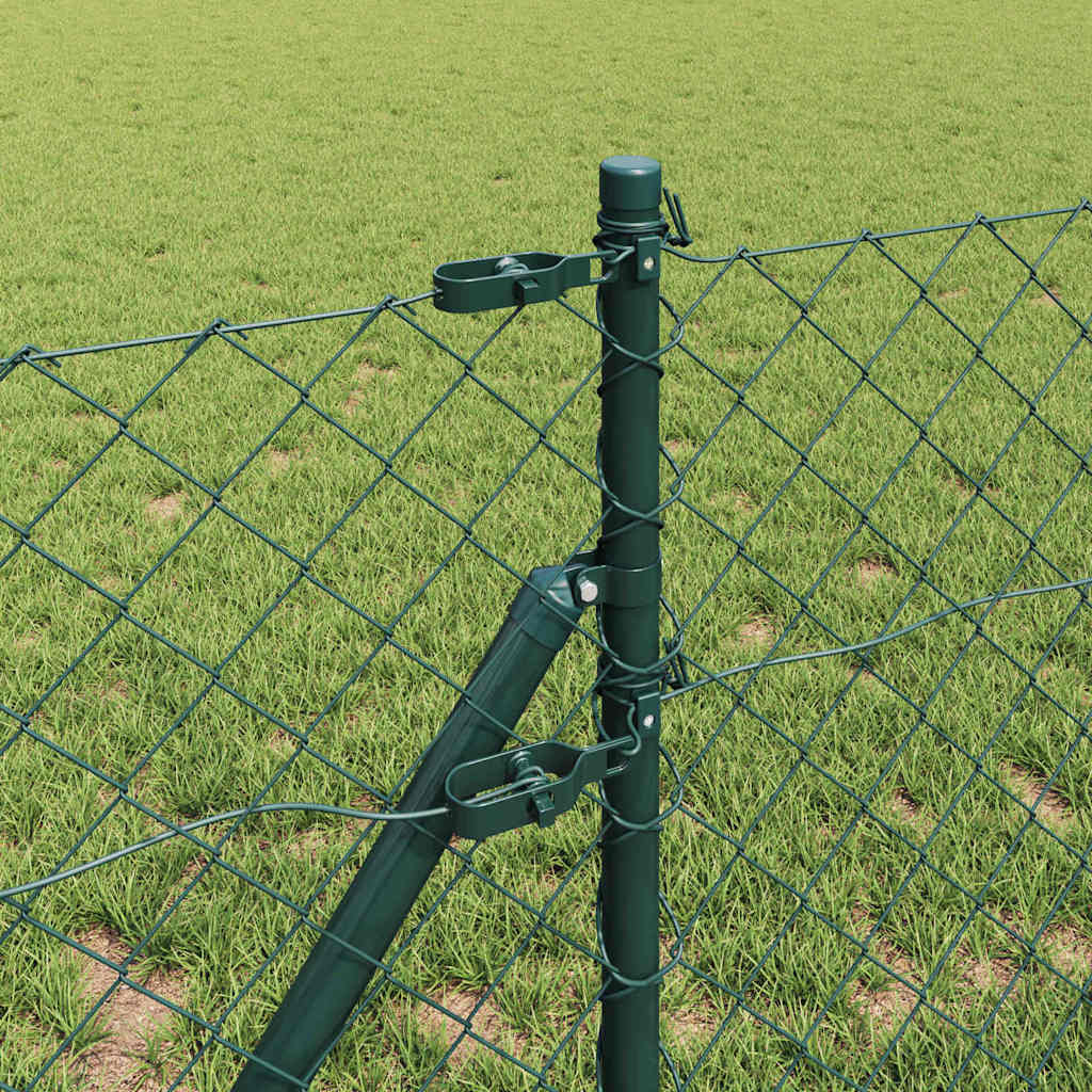 vidaXL Zaunpfosten Grün 10 x 0,4 m (60 x 60 mm Maschen) Stahl und PVC