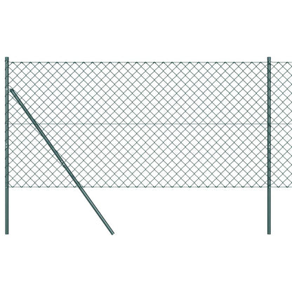 vidaXL Zaunpfosten Grün 10 x 1 m (60 x 60 mm Maschen) Stahl und PVC