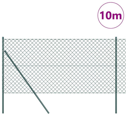 vidaXL Zaunpfosten Grün 10 x 1,4 m (60 x 60 mm Netz) Stahl und PVC
