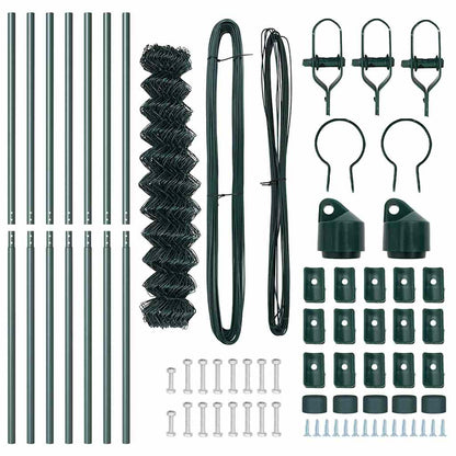 vidaXL Zaunpfosten Grün 10 x 1,5 m (60 x 60 mm Maschen) Stahl und PVC
