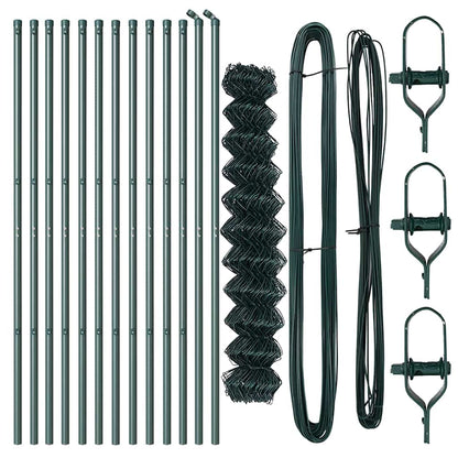 Zaunpfosten Grün 25 x 1 m (40 x 40 mm Maschen) Stahl und PVC