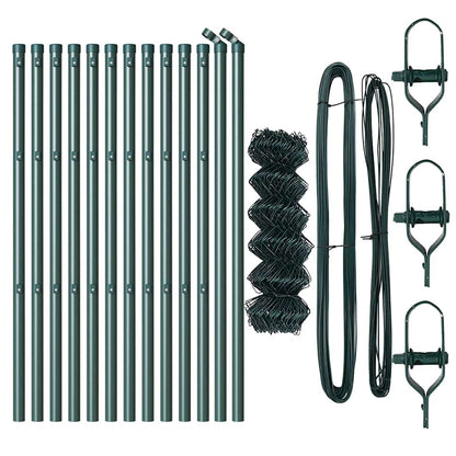vidaXL Zaunpfosten Grün 25 x 0,4 m (60 x 60 mm Maschen) Stahl und PVC
